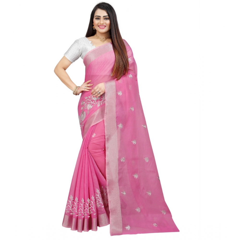 53926105766_463fbe832c_o_d-1000x1000-1.webp Generic Women's Cotton Silk Embroidered Saree With Unstitched Blouse 5.5Mtr (Multicolor) - Image 1