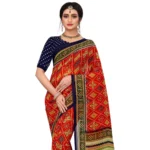 Generic Women's Georgette Floral Print Saree With Unstitched Blouse 5.5Mtr (Multicolor) - Image 3