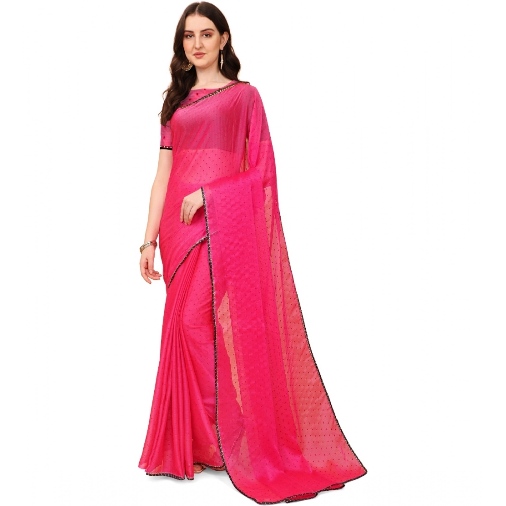 53926110386_83a1a88c63_o_d-1000x1000-1.webp Generic Women's Silk Blend Embellished Saree With Unstitched Blouse 5.5Mtr (Pink) - Image 1