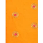 Generic Women's Silk Blend Embroidered Saree With Unstitched Blouse 5.5Mtr (Yellow) - Image 2
