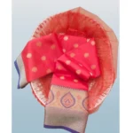 Generic Women's Silk Blend Woven Saree With Unstitched Blouse 5.5Mtr (Red) - Image 3