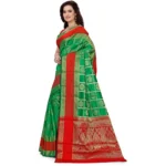 Generic Women's Jacquard Woven Saree With Unstitched Blouse 5.5Mtr (Green) - Image 3