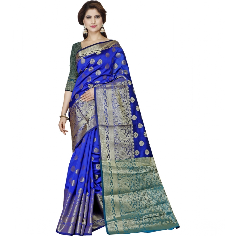 53926341258_c14e89fe1a_o_d-1000x1000-1.webp Generic Women's Jacquard Woven Saree With Unstitched Blouse 5.5Mtr (Multicolor) - Image 1