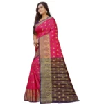 Generic Women's Silk Blend Woven Saree With Unstitched Blouse 5.5Mtr (Multicolor) - Image 2