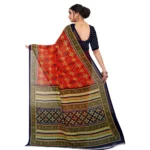 Generic Women's Georgette Floral Print Saree With Unstitched Blouse 5.5Mtr (Multicolor) - Image 4