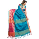 Generic Women's Jacquard Woven Saree With Unstitched Blouse 5.5Mtr (Multicolor) - Image 4