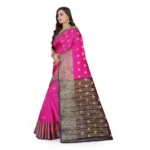 Generic Women's Jacquard Woven Saree With Unstitched Blouse 5.5Mtr (Pink) - Image 2