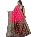 Generic Women's Silk Blend Woven Saree With Unstitched Blouse 5.5Mtr (Multicolor) - Image 4