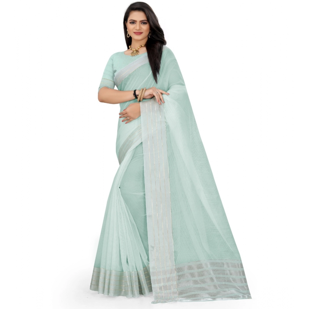 53926464304_7d58792b22_o_d-1000x1000-1.webp Generic Women's Cotton Jute Self Design Saree With Unstitched Blouse 5.5Mtr (Sky Blue) - Image 1