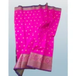 Generic Women's Silk Blend Woven Saree With Unstitched Blouse 5.5Mtr (Pink) - Image 2
