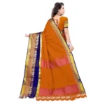 Generic Women's Jacquard Woven Saree With Unstitched Blouse 5.5Mtr (Multicolor) - Image 4