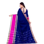 Generic Women's Jacquard Woven Saree With Unstitched Blouse 5.5Mtr (Blue) - Image 3