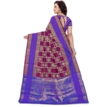 Generic Women's Jacquard Woven Saree With Unstitched Blouse 5.5Mtr (Purple) - Image 4