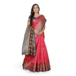 Generic Women's Jacquard Woven Saree With Unstitched Blouse 5.5Mtr (Multicolor) - Image 4