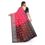 Generic Women's Silk Blend Woven Saree With Unstitched Blouse 5.5Mtr (Multicolor) - Image 2