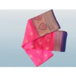 Generic Women's Silk Blend Woven Saree With Unstitched Blouse 5.5Mtr (Pink) - Image 3