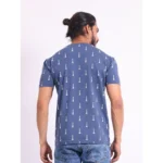 Generic Men's Casual Cotton Printed Round Neck Half Sleeve T-Shirt (Blue) - Image 2