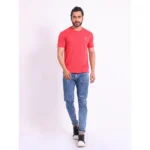Generic Men's Casual Cotton Printed Round Neck Half Sleeve T-Shirt (Red) - Image 7