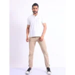 Generic Men's Casual Cotton Printed Polo Neck Half Sleeve T-Shirt (White) - Image 7