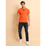 Generic Men's Casual Cotton Printed Polo Neck Half Sleeve T-Shirt (Rust) - Image 7