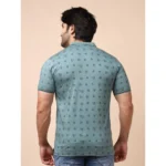 Generic Men's Casual Cotton Printed Polo Neck Half Sleeve T-Shirt (Grey) - Image 2