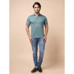 Generic Men's Casual Cotton Printed Polo Neck Half Sleeve T-Shirt (Grey) - Image 7