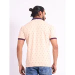 Generic Men's Casual Cotton Printed Polo Neck Half Sleeve T-Shirt (Peach) - Image 2