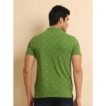 Generic Men's Casual Cotton Printed Mandarin Collar Half Sleeve T-Shirt (Green) - Image 2