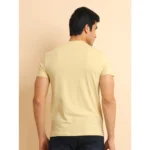 Generic Men's Casual Cotton Printed Round Neck Half Sleeve T-Shirt (Brown) - Image 2