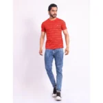 Generic Men's Casual Cotton Printed Round Neck Half Sleeve T-Shirt (Red) - Image 7