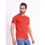 Generic Men's Casual Cotton Printed Round Neck Half Sleeve T-Shirt (Red) - Image 4