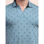 Generic Men's Casual Cotton Printed Polo Neck Half Sleeve T-Shirt (Grey) - Image 6