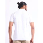 Generic Men's Casual Cotton Printed Polo Neck Half Sleeve T-Shirt (White) - Image 2