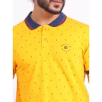Generic Men's Casual Cotton Printed Polo Neck Half Sleeve T-Shirt (Turmeric) - Image 6