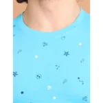 Generic Men's Casual Cotton Printed Round Neck Half Sleeve T-Shirt (Skyblue) - Image 6