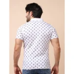 Generic Men's Casual Cotton Printed Polo Neck Half Sleeve T-Shirt (White) - Image 2