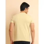 Generic Men's Casual Cotton Printed Round Neck Half Sleeve T-Shirt (Beige) - Image 2