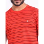Generic Men's Casual Cotton Printed Round Neck Half Sleeve T-Shirt (Red) - Image 6