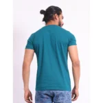 Generic Men's Casual Cotton Printed Round Neck Half Sleeve T-Shirt (Green) - Image 2