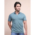 Generic Men's Casual Cotton Printed Polo Neck Half Sleeve T-Shirt (Grey) - Image 3