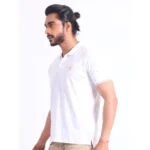 Generic Men's Casual Cotton Printed Polo Neck Half Sleeve T-Shirt (White) - Image 3