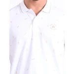 Generic Men's Casual Cotton Printed Polo Neck Half Sleeve T-Shirt (White) - Image 6