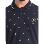 Generic Men's Casual Cotton Printed Polo Neck Half Sleeve T-Shirt (Black) - Image 6