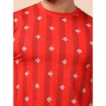 Generic Men's Casual Cotton Printed Round Neck Full Sleeve T-Shirt (Red) - Image 6