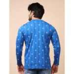 Generic Men's Casual Cotton Printed Round Neck Full Sleeve T-Shirt (Blue) - Image 2