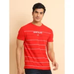 Generic Men's Casual Cotton Printed Round Neck Half Sleeve T-Shirt (Red) - Image 3