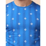 Generic Men's Casual Cotton Printed Round Neck Full Sleeve T-Shirt (Blue) - Image 6