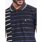 Generic Men's Casual Cotton Printed Polo Neck Half Sleeve T-Shirt (Black) - Image 6