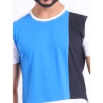 Generic Men's Casual Cotton Printed Round Neck Half Sleeve T-Shirt (Blue) - Image 6