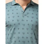 Generic Men's Casual Cotton Printed Polo Neck Half Sleeve T-Shirt (Grey) - Image 6